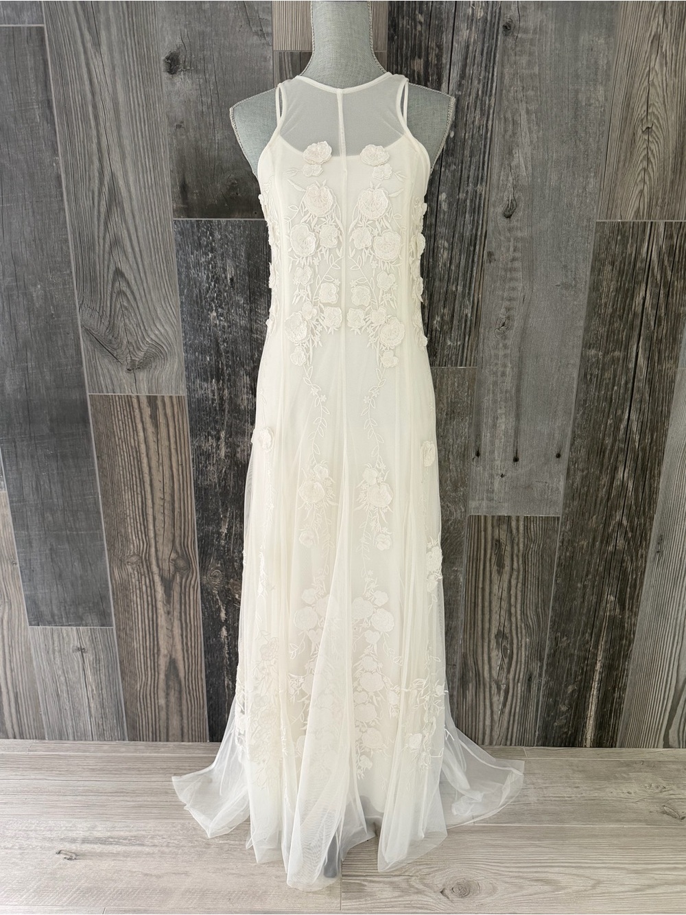 BHLDN Calla Sleeveless Tulle Floral Appliqué Maxi Dress - Picture 15 of 15